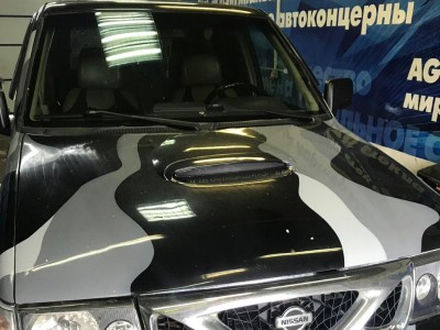 Установка заднего стекла Nissan Terrano II -